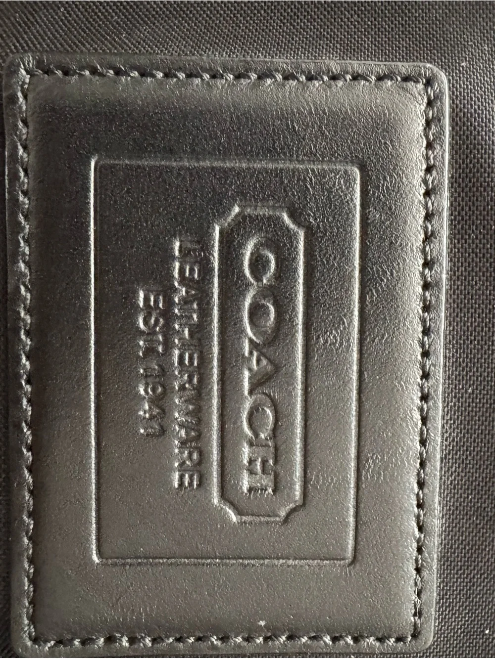 Coach Black Canvas Tote with Leather Trim